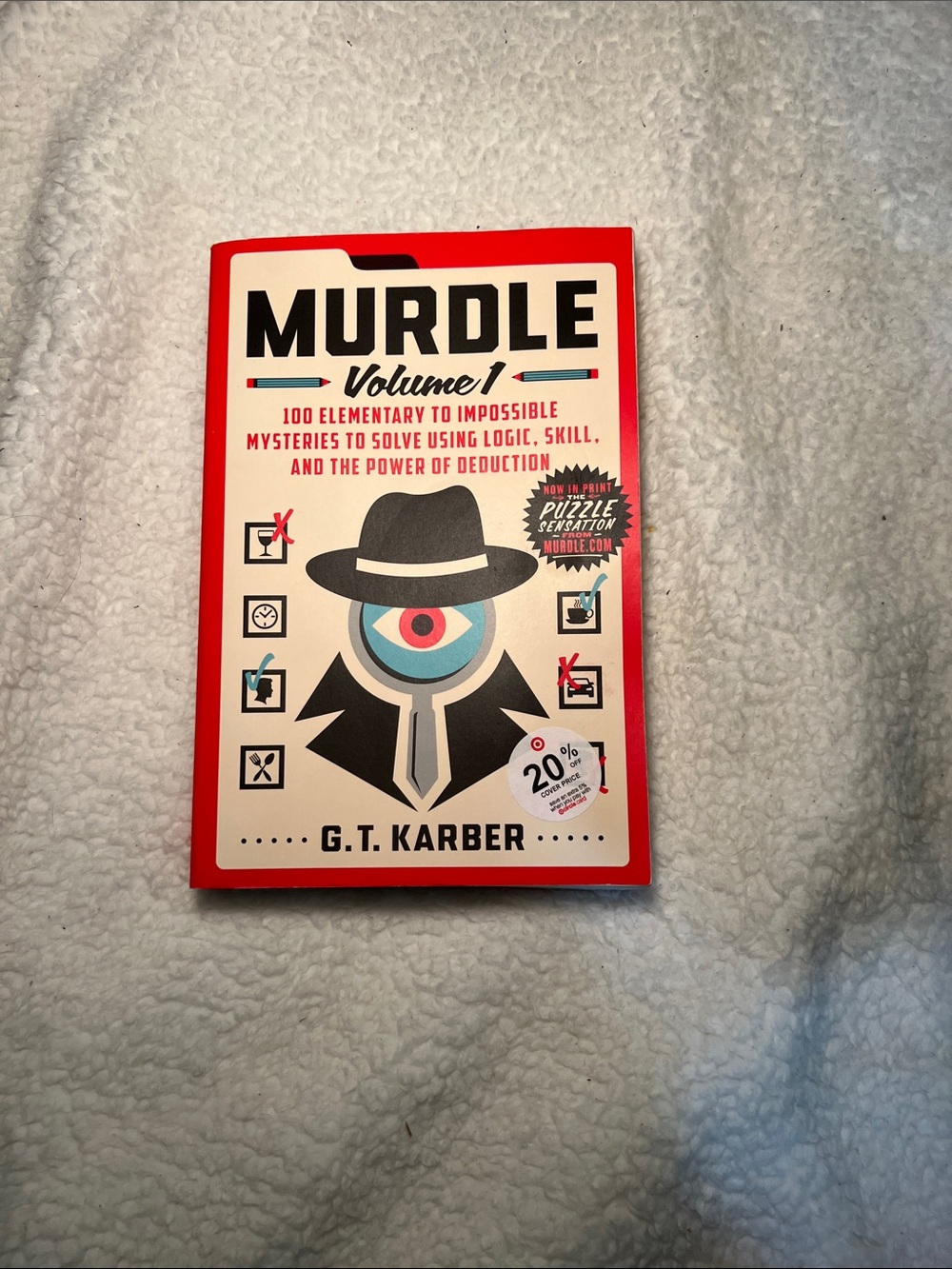 MURDLE Volume 1 Puzzle Book - Red, Black, Cream Cover